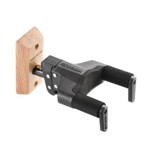 Hercules GSP38WB Plus Black Auto Grab Wooden Wall Mount Guitar Hanger